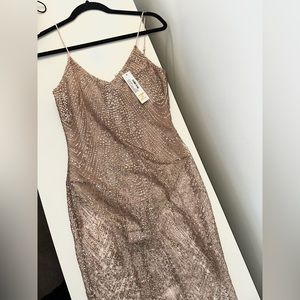 Meshki- Sparkle illusion dress with built in leotard (Size XS)